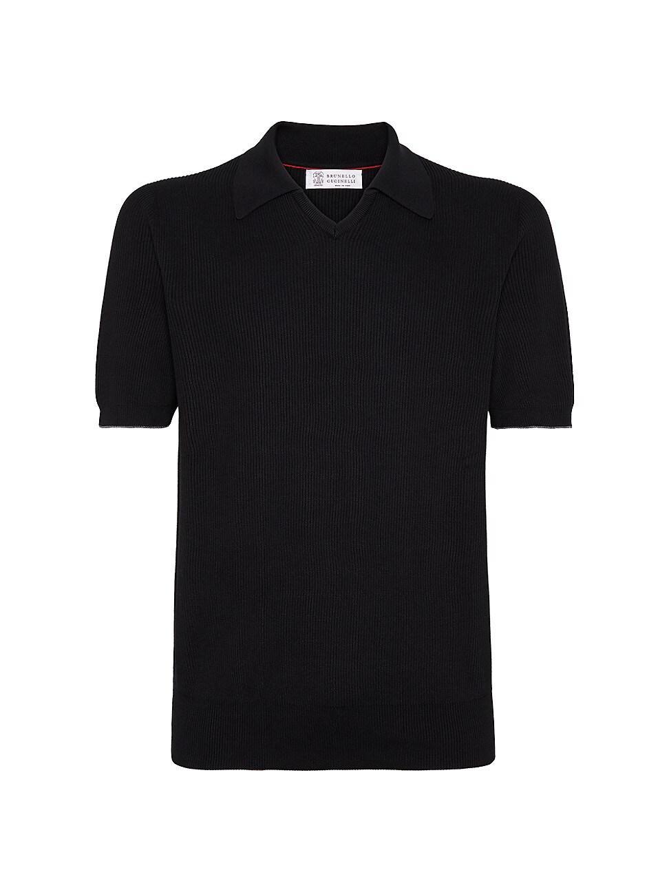 Mens Cotton English Rib Knit Polo Shirt Product Image