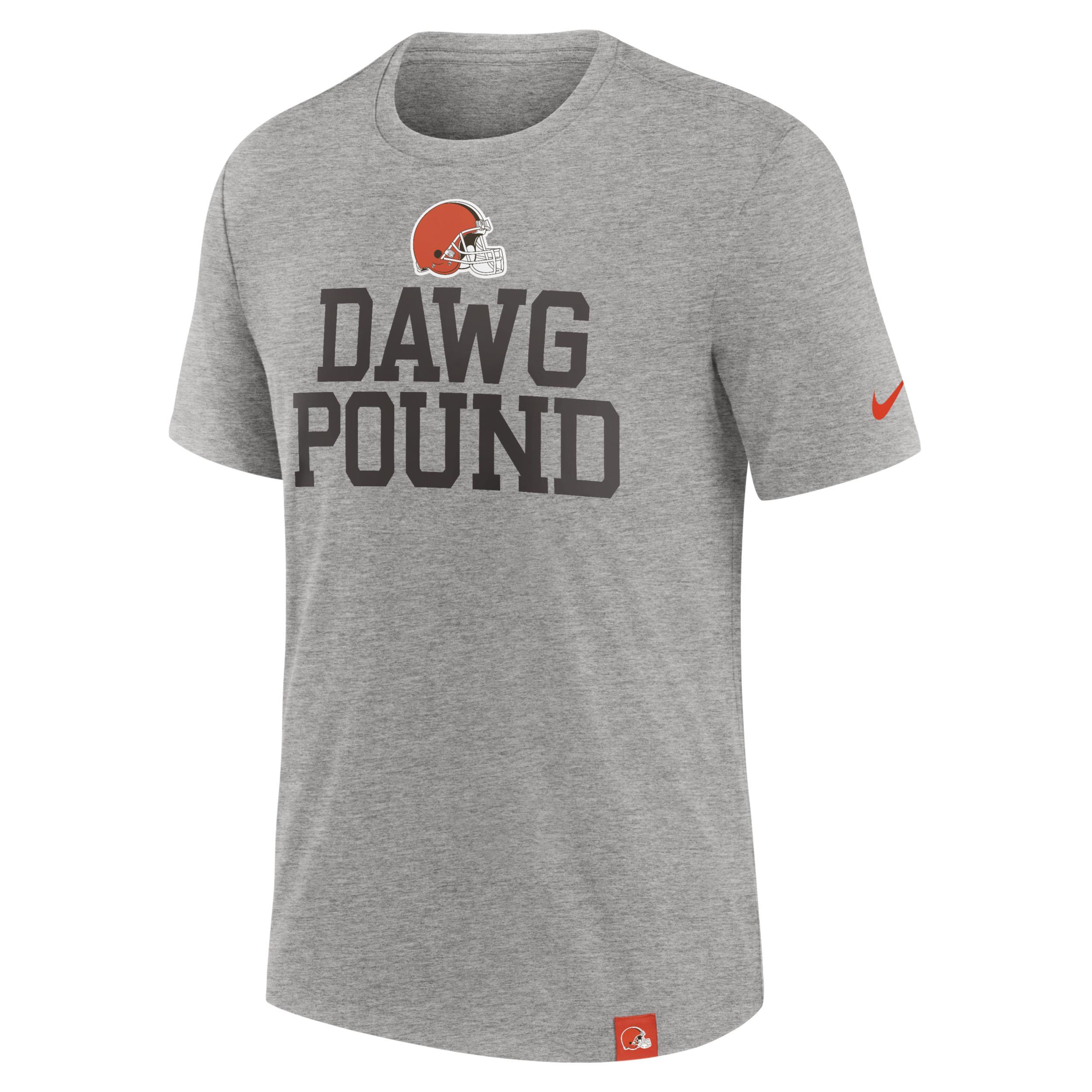 Nike Mens Heather Gray Cleveland Browns Blitz Tri-Blend T-Shirt Product Image