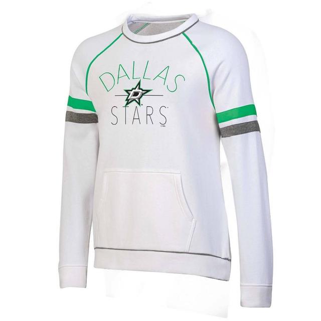 NHL Dallas Stars Womens White Long Sleeve Fleece Crew Sweatshirt Product Image