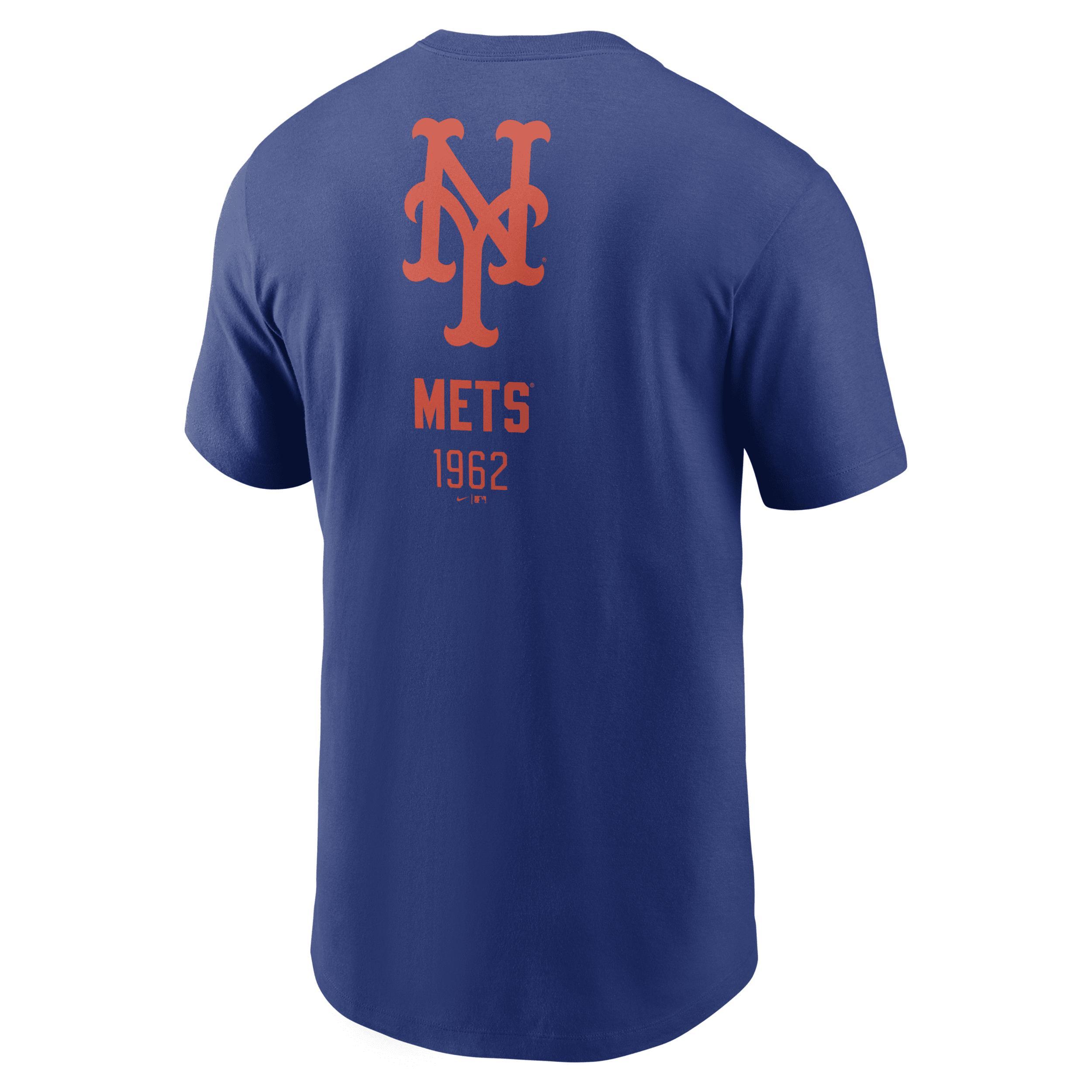 New York Mets Large Logo Back Stack Nike Men's MLB T-Shirt Product Image