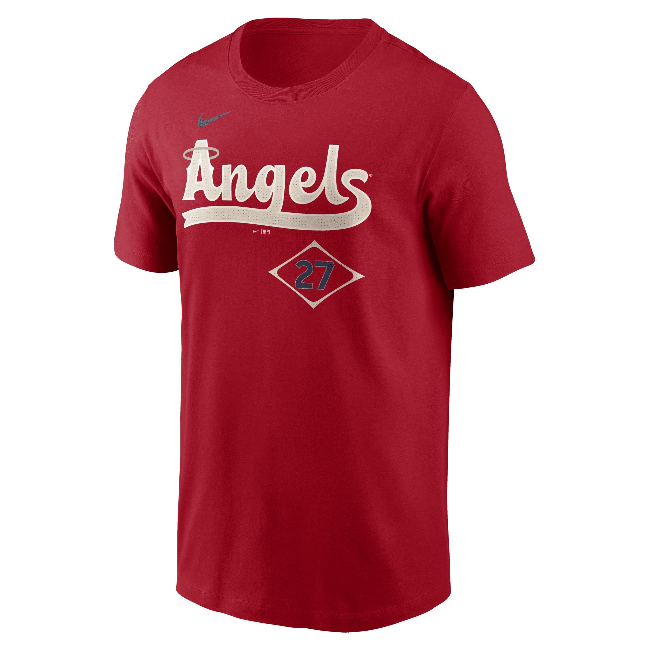 Mens Nike Mike TroutRed Los Angeles Angels City Connect Fuse Name & Number T-Shirt Product Image