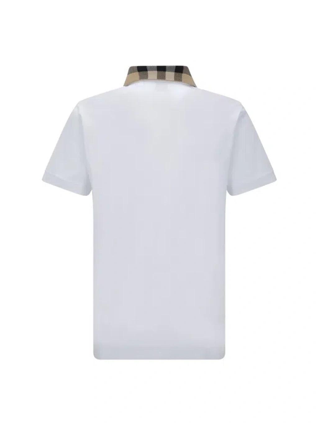 BURBERRY Cody Polo Shirt In White Product Image