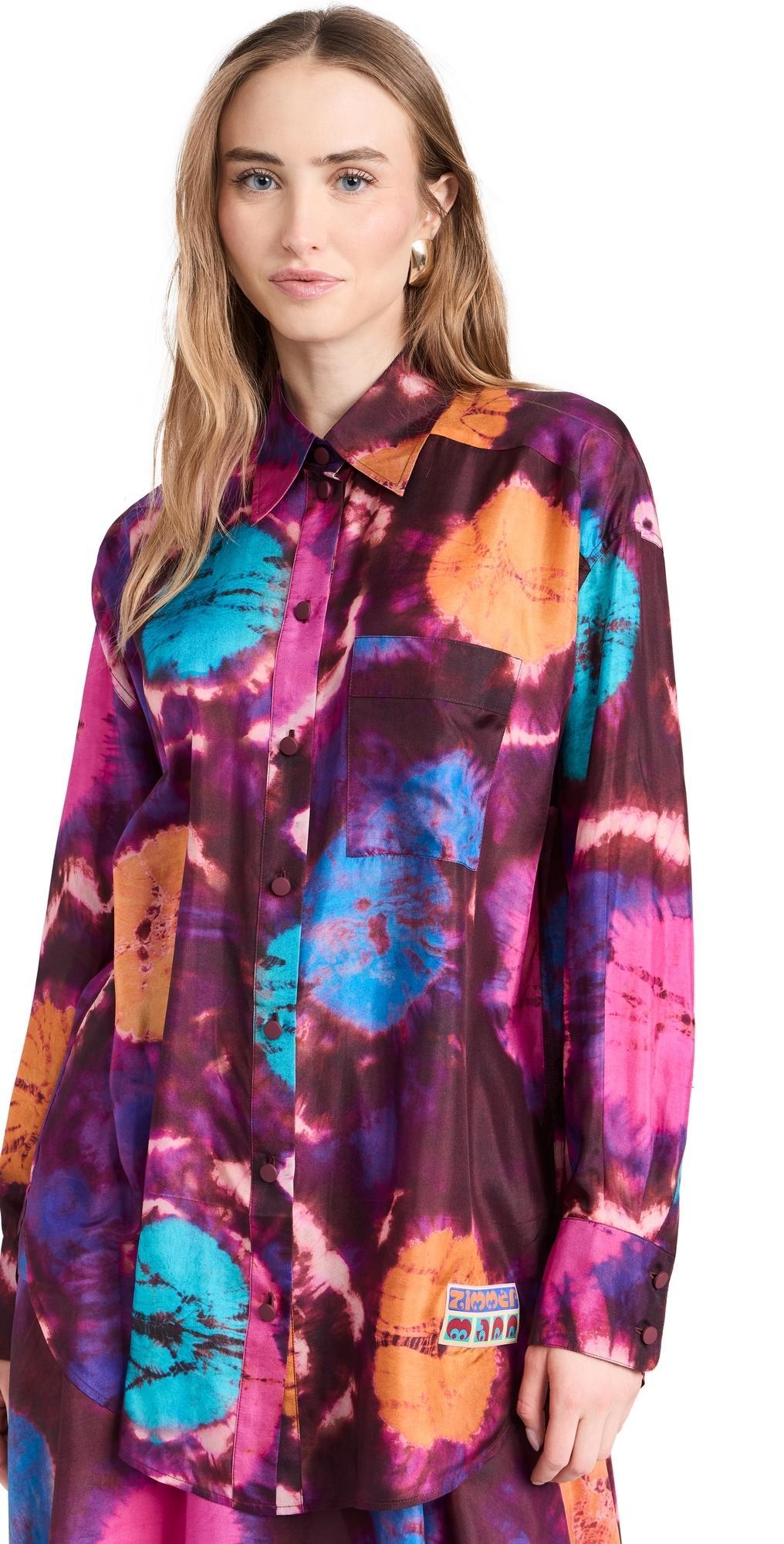 Acadian Body Shirt Tie Dye Multi 0p In Purple Product Image