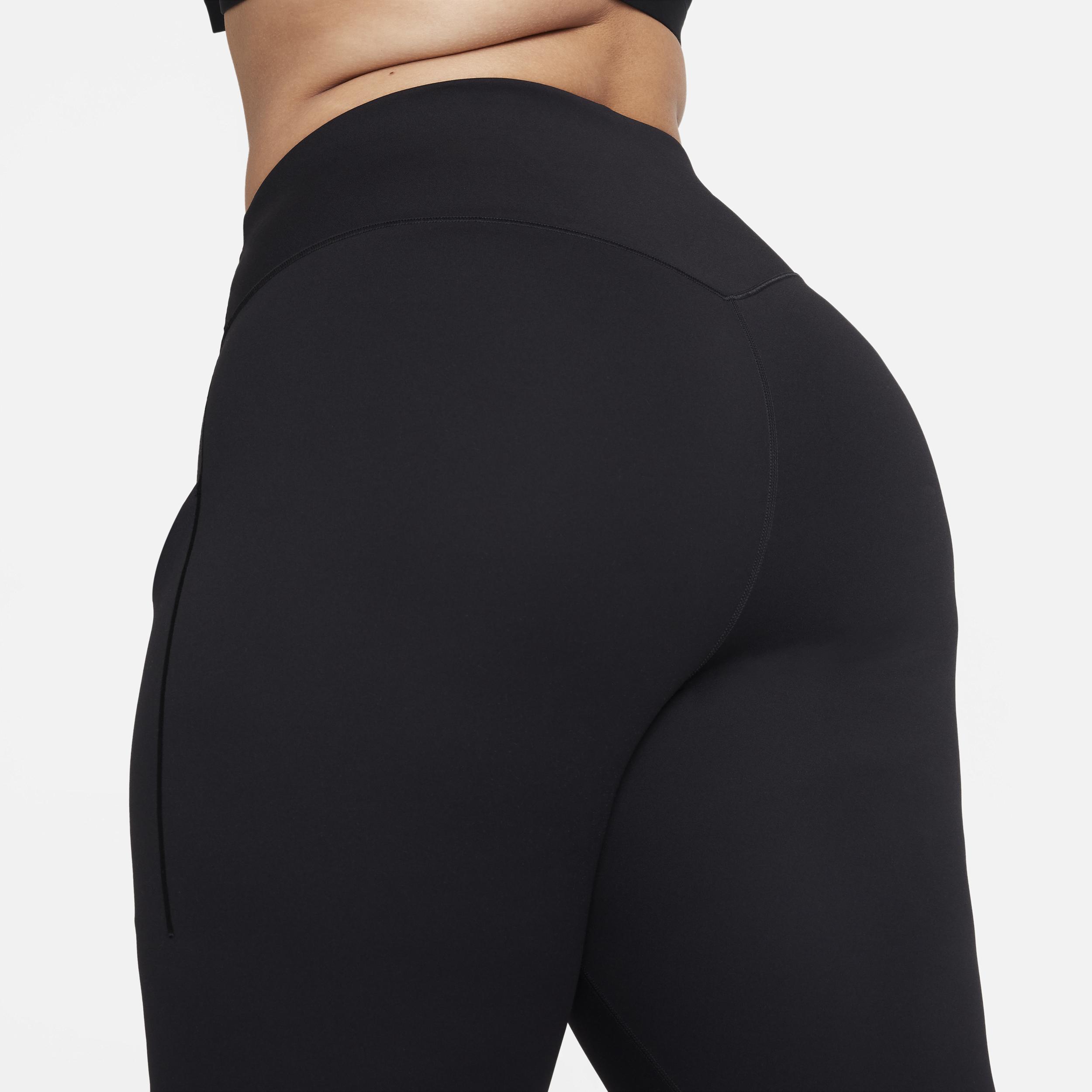 Nike Women's Universa Medium-Support High-Waisted 7/8 Leggings with Pockets (Plus Size) in Black, Size: 3X  Product Image