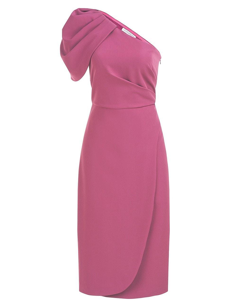 Womens Brie One-Shoulder Draped Midi-Dress Product Image