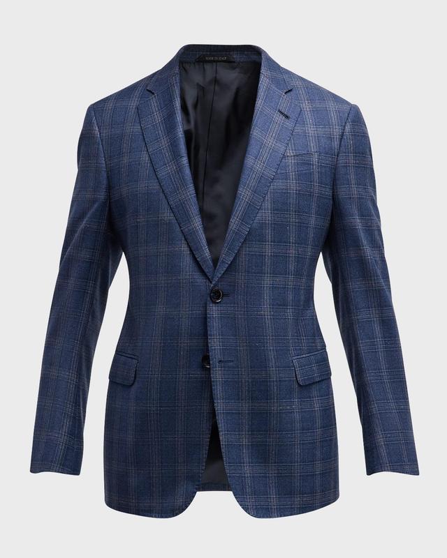 Mens Windowpane Plaid Wool Jacket Product Image