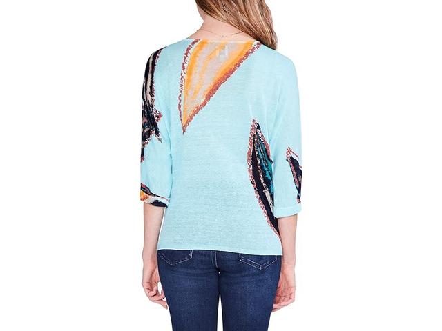 NIC+ZOE Grove Sweater (Aqua Multi) Women's Clothing Product Image