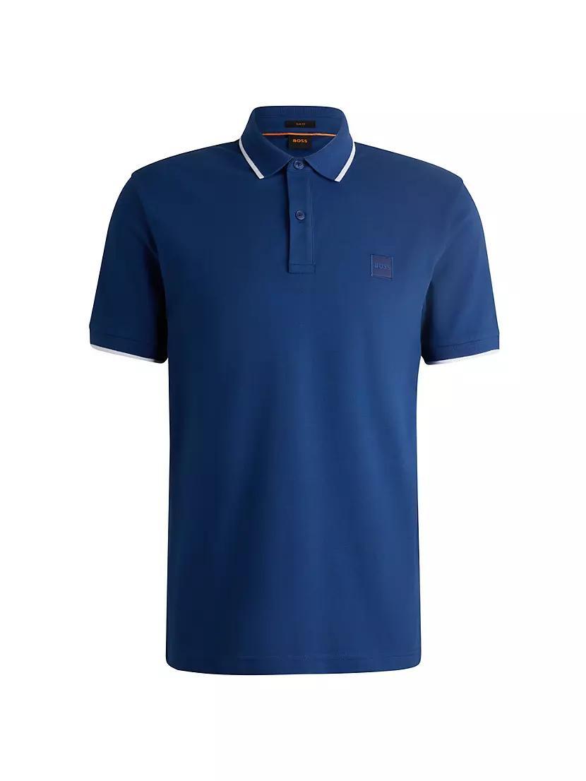 Slim-Fit Polo Shirt in Washed Stretch-Cotton Pique Product Image