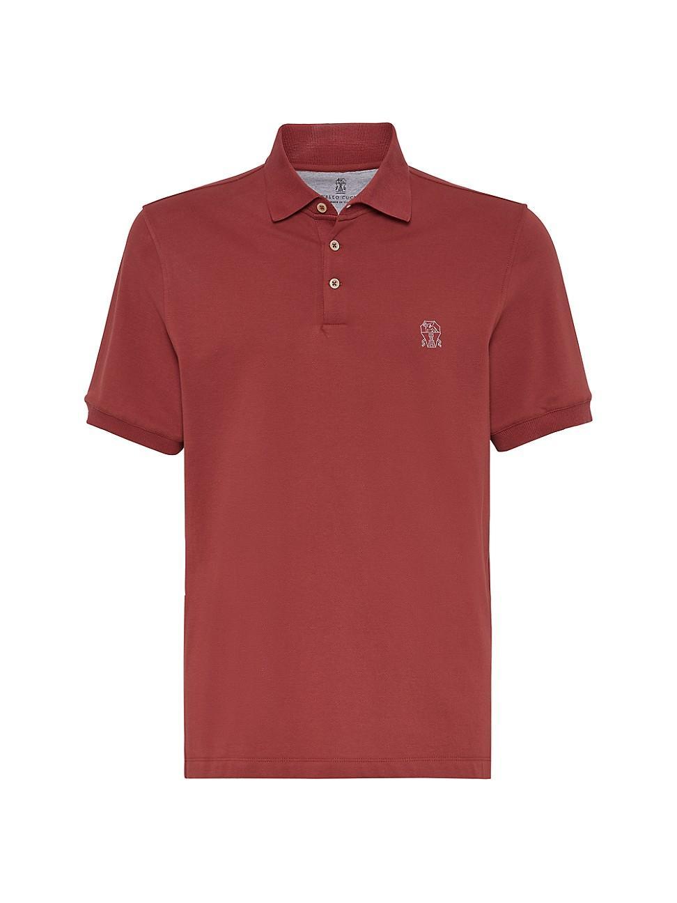 Mens Cotton Piqua Polo Shirt with Printed Logo Product Image