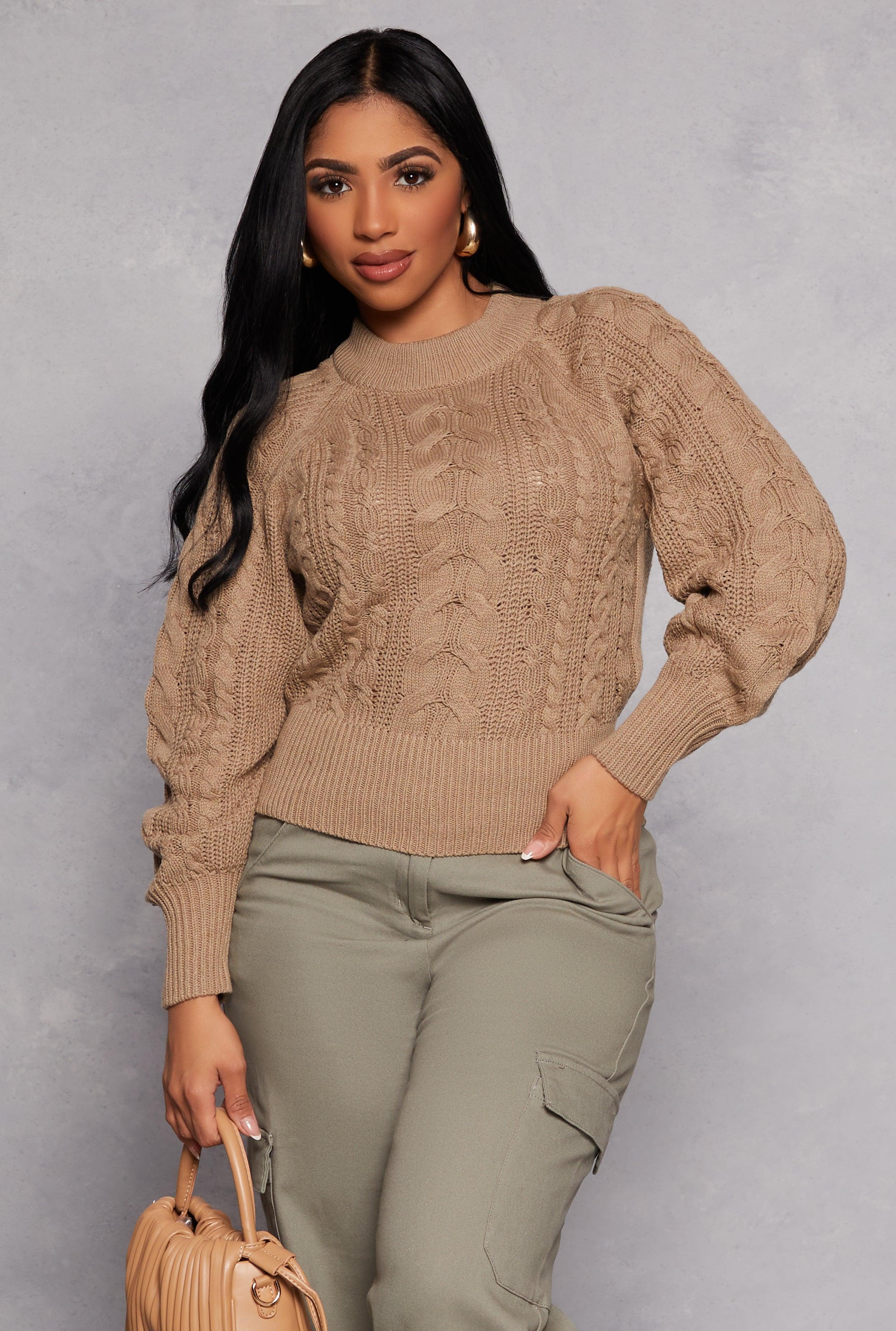 Womens Cable Knit Pullover Sweater Product Image