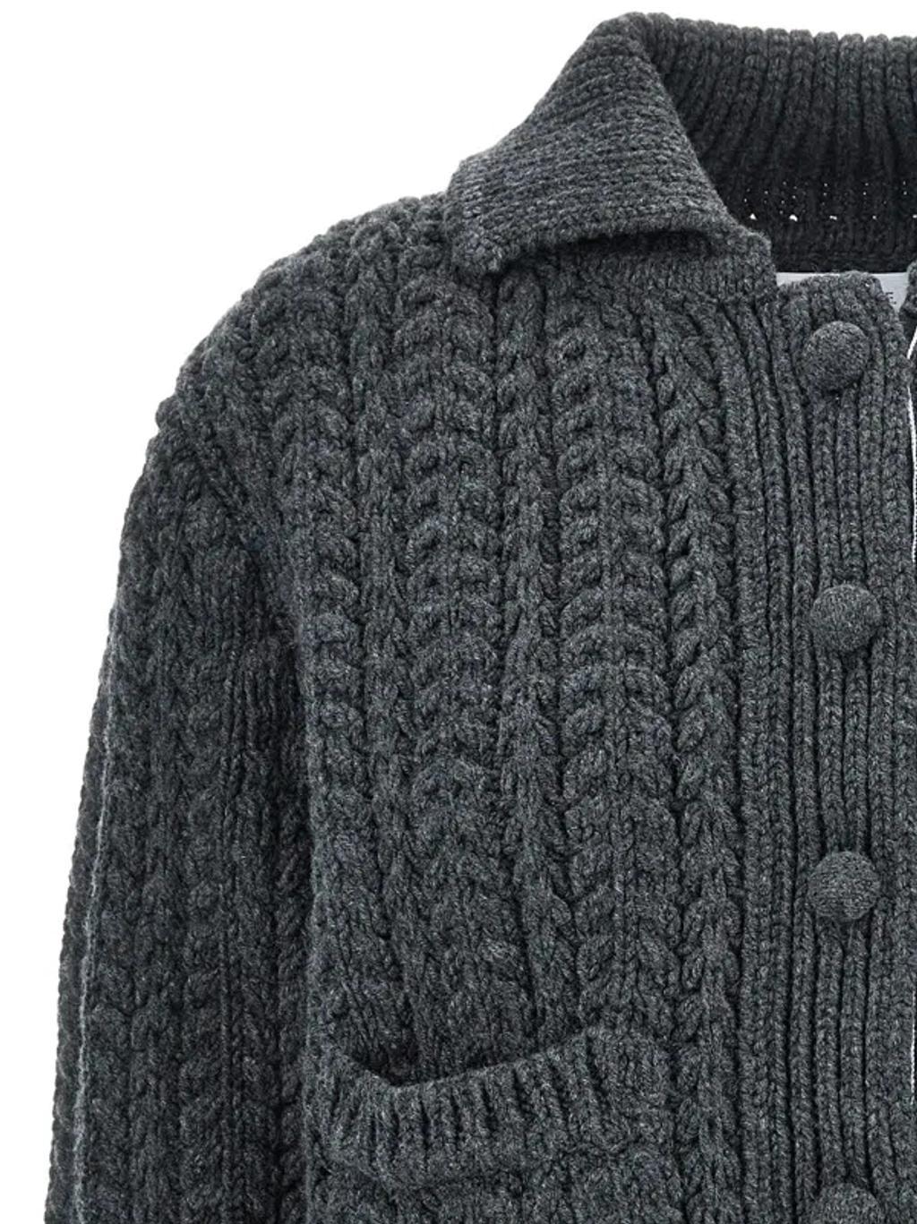 'chunky Links' Cardigan In Gray Product Image