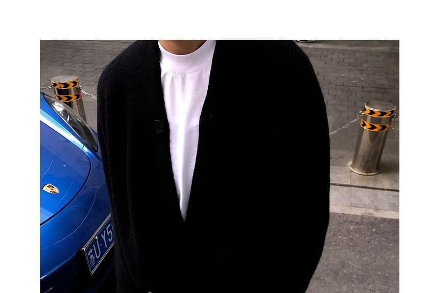 V-Neck Plain Wrap Cardigan Product Image