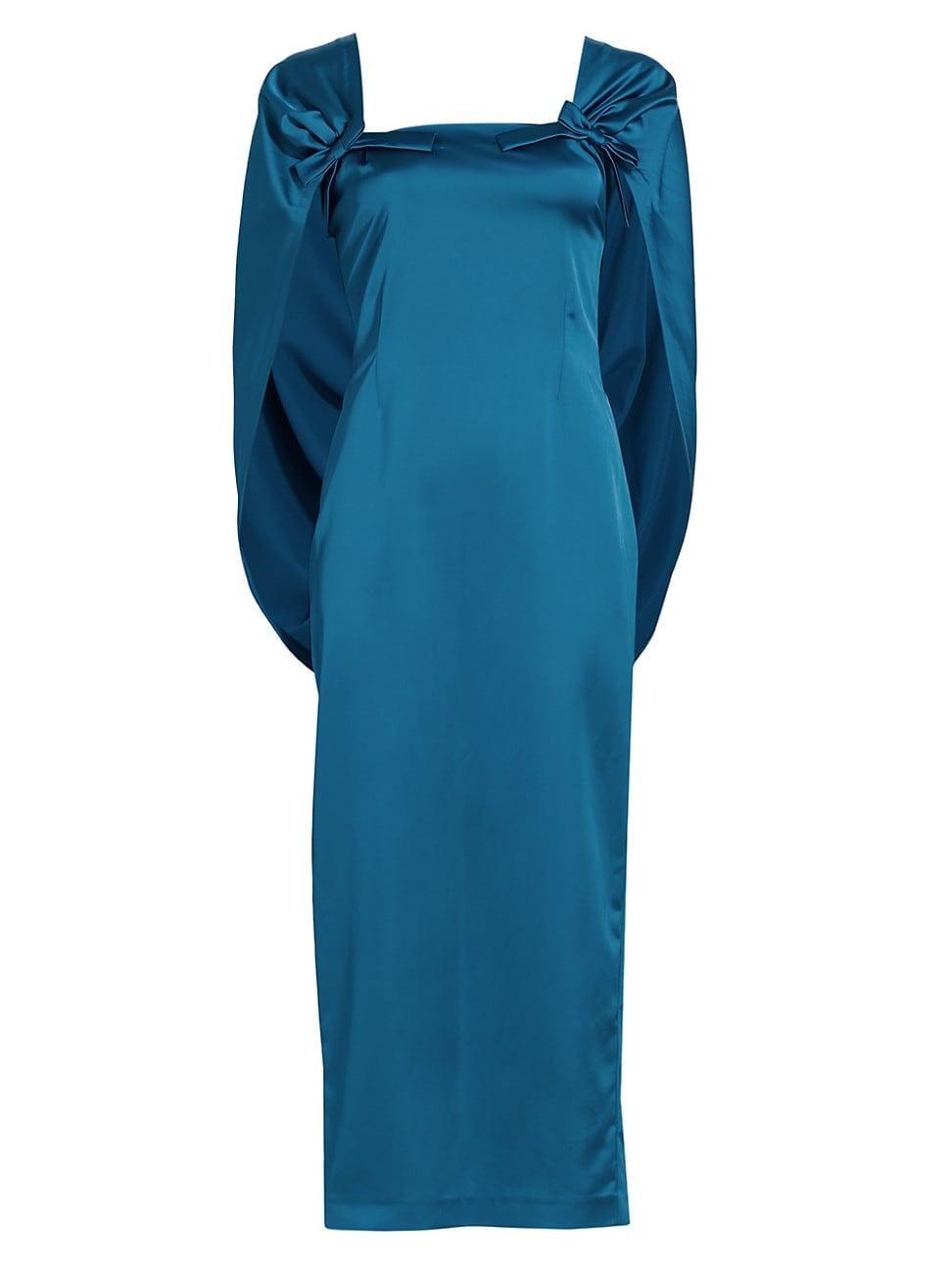 Womens August Satin Cape Midi-Dress Product Image