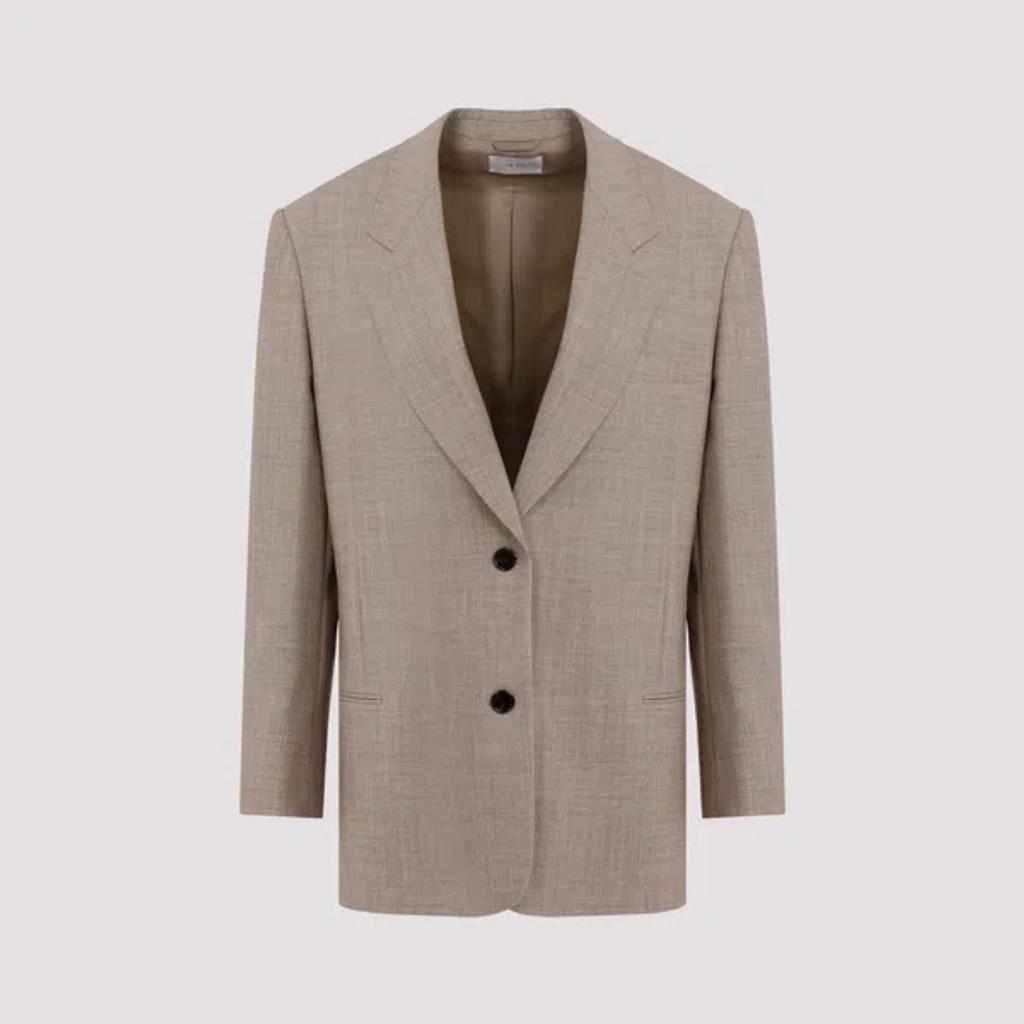 THE ROW Marina Oversized Wool Jacket In Grey Product Image