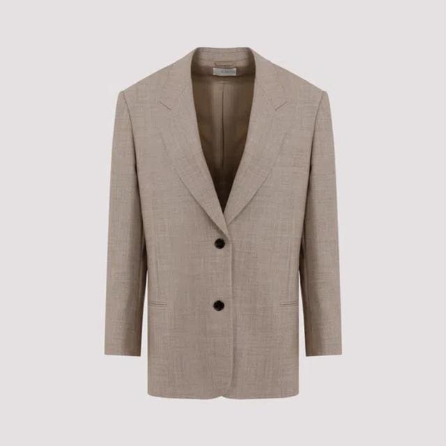 THE ROW Marina Oversized Wool Jacket In Grey Product Image