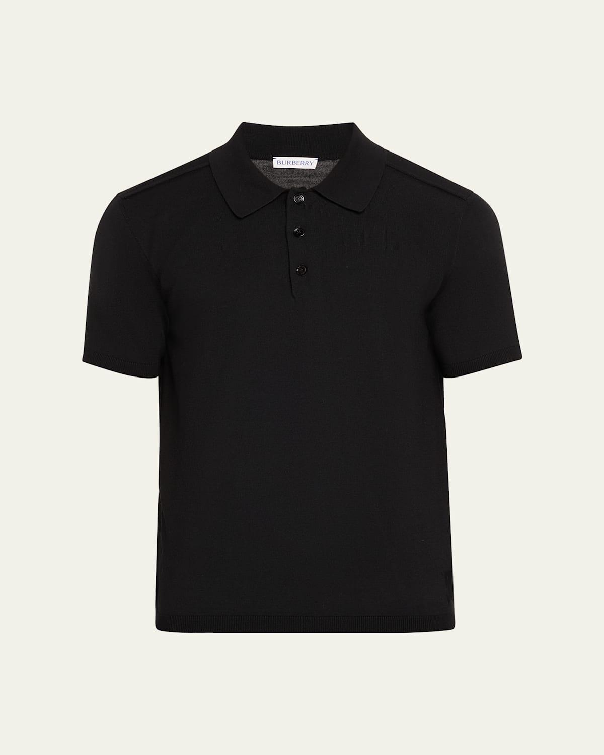 Mens Wool Knit Polo Shirt Product Image