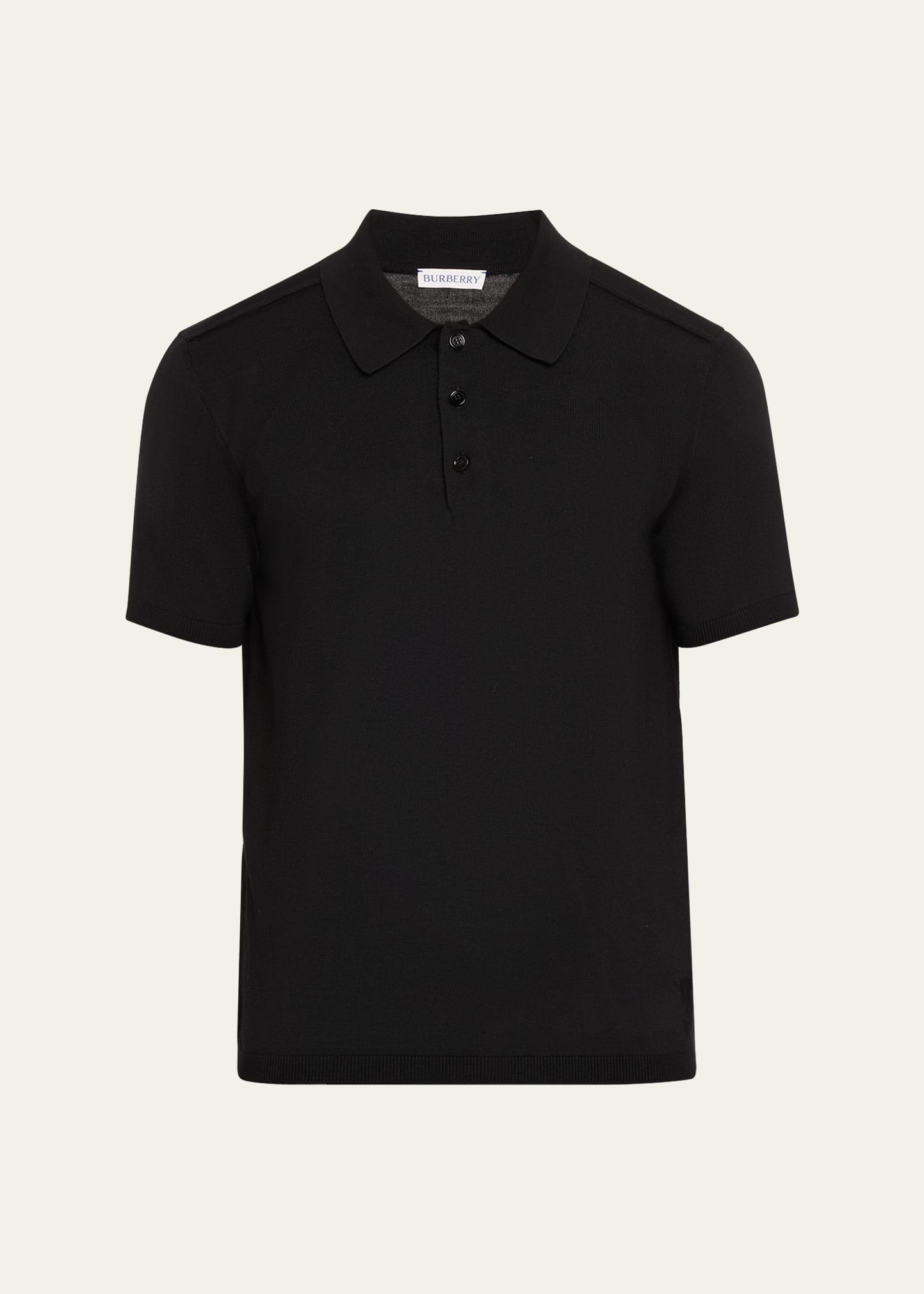 Mens Wool Knit Polo Shirt Product Image