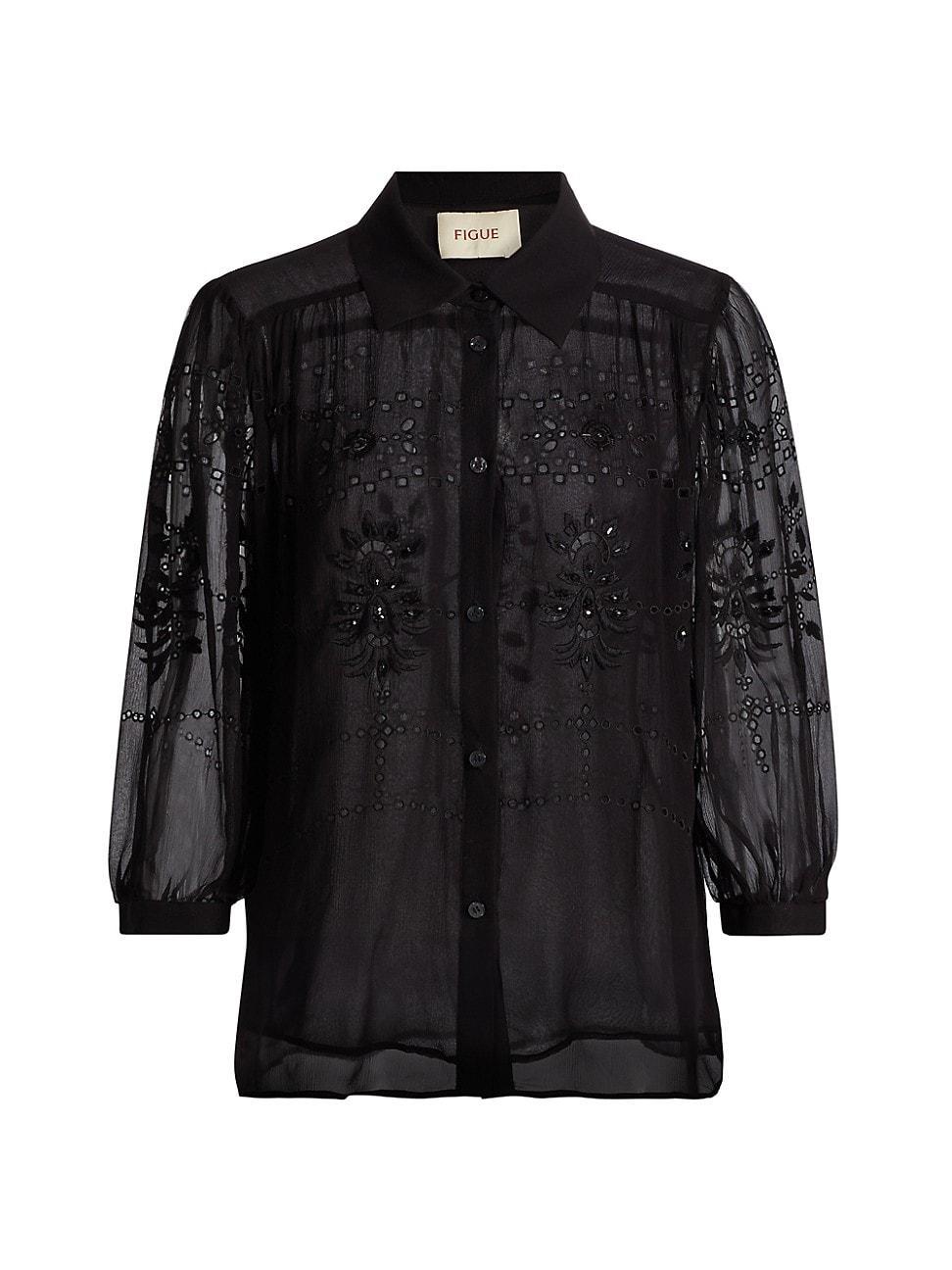 Womens Serafina Silk Chiffon Shirt Product Image