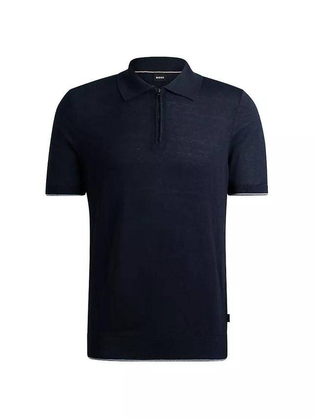 Zip-Neck Polo Sweater Product Image