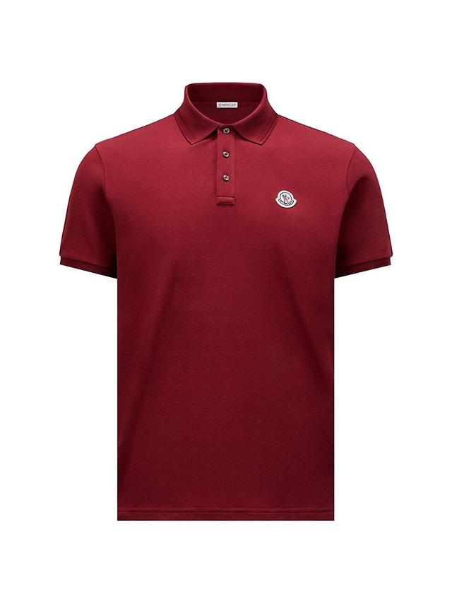 Mens Short Sleeve Logo Patch Cotton Pique Polo Shirt Product Image