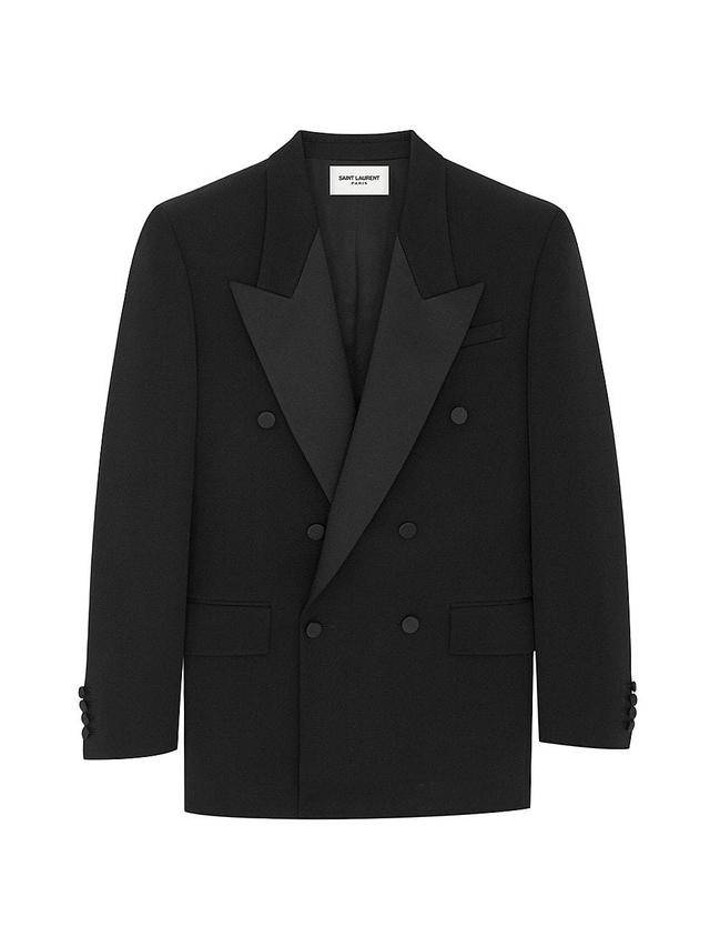 Womens Oversized Tuxedo Jacket In Grain De Poudre Product Image