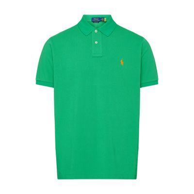 Slim Fit Cotton Pique Polo Shirt In Preppy_green_c2429 Product Image