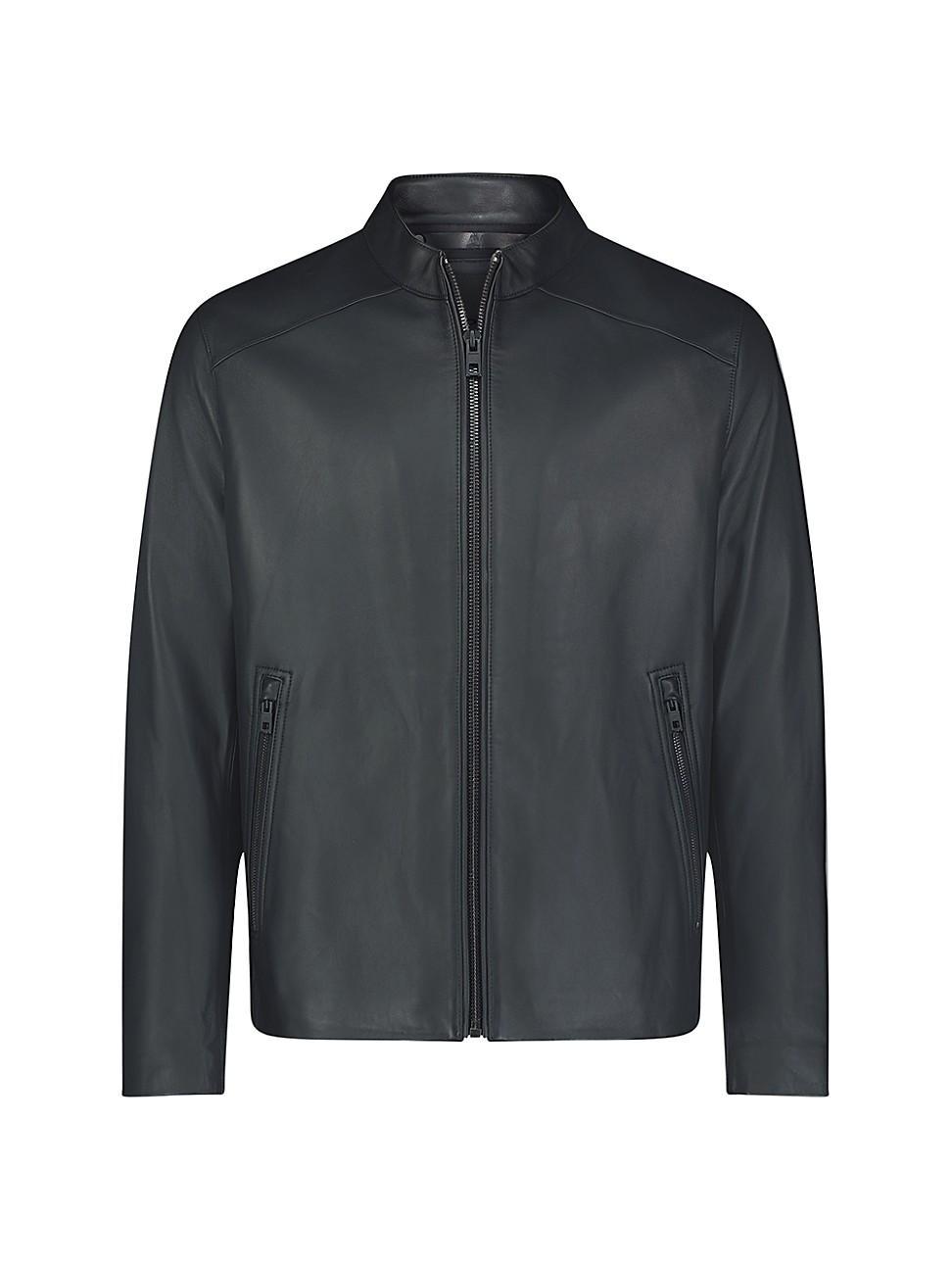 Mens Corbio Leather Racer Jacket Product Image