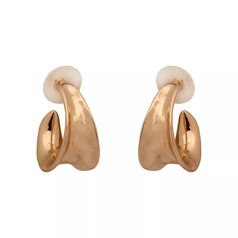 Emberly Gold Tone Chunky Textured Hoop Earrings, Womens Product Image