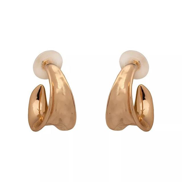 Emberly Gold Tone Chunky Textured Hoop Earrings, Womens, None Product Image