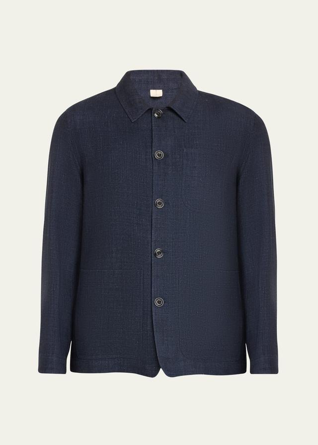 Mens Linen Wool Shirt Jacket Product Image