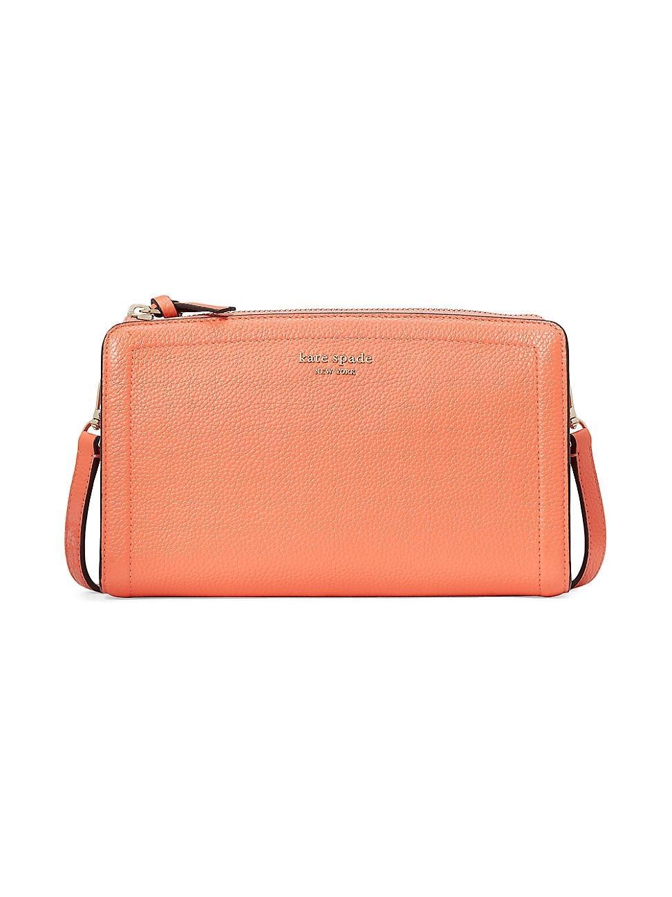 Kate Spade New York Knott Pebbled Leather Small Crossbody (Melon Ball) Cross Body Handbags Product Image