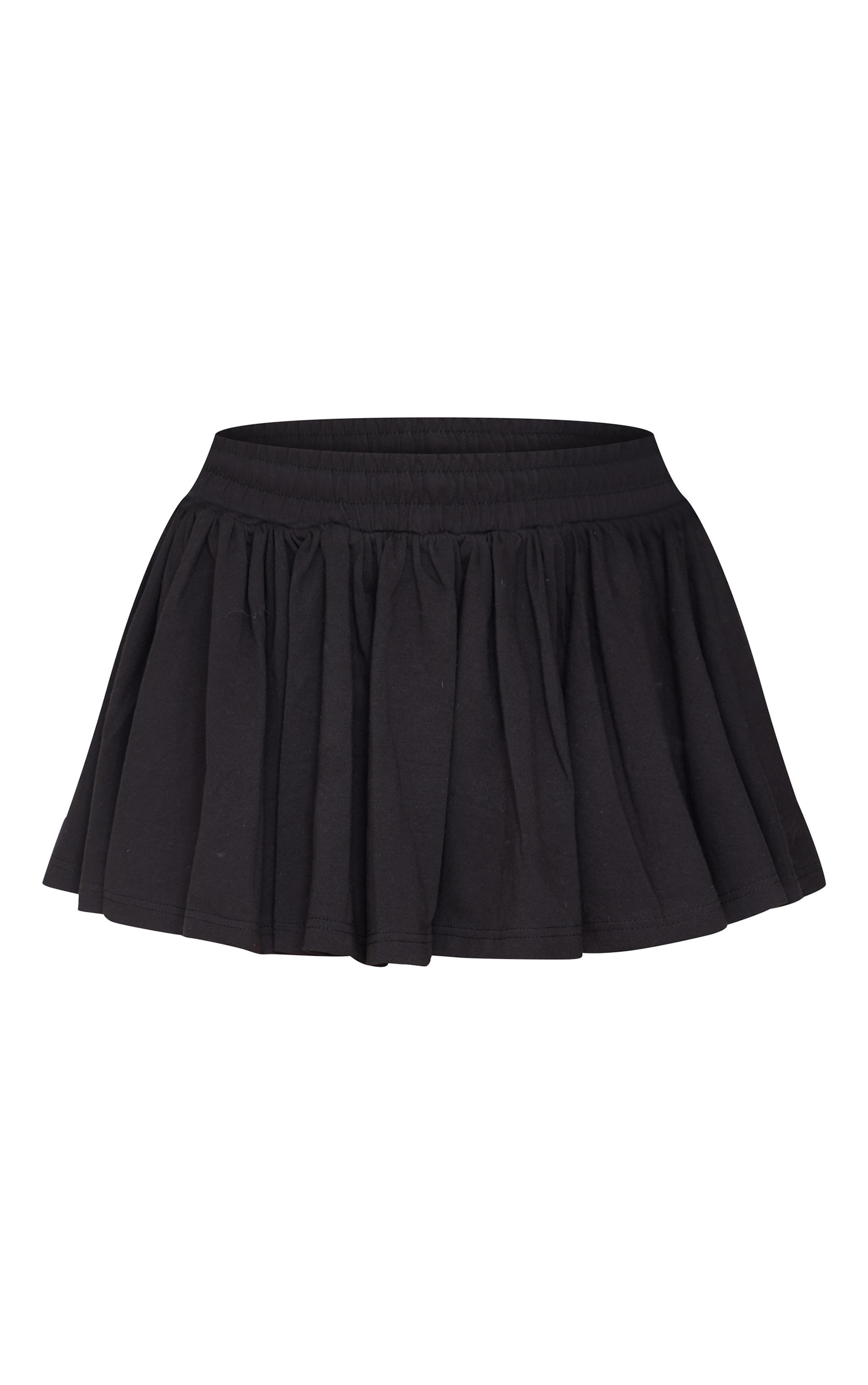 Petite Black Jersey Floaty Mini Skirt Product Image