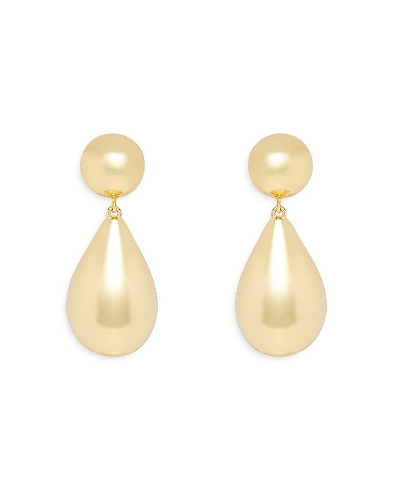 Small Dome Pearly Teardrop Earrings Product Image