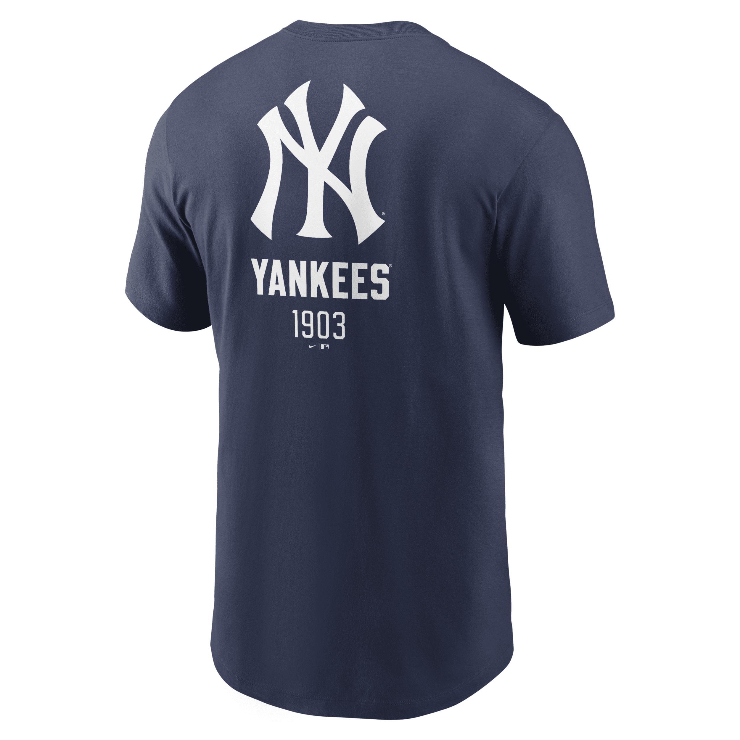 New York Yankees Large Logo Back Stack Nike Men's MLB T-Shirt Product Image