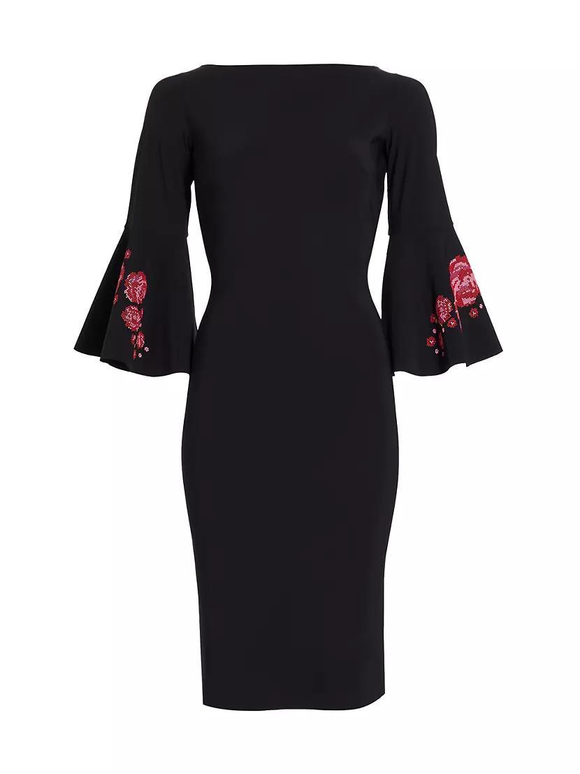 Natalia Trumpet-Sleeve Cocktail Dress Product Image