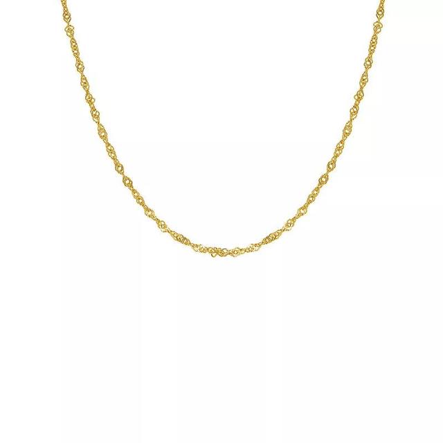 PRIMROSE 24k Gold over Sterling Silver Singapore Chain Necklace, Womens Yellow Product Image