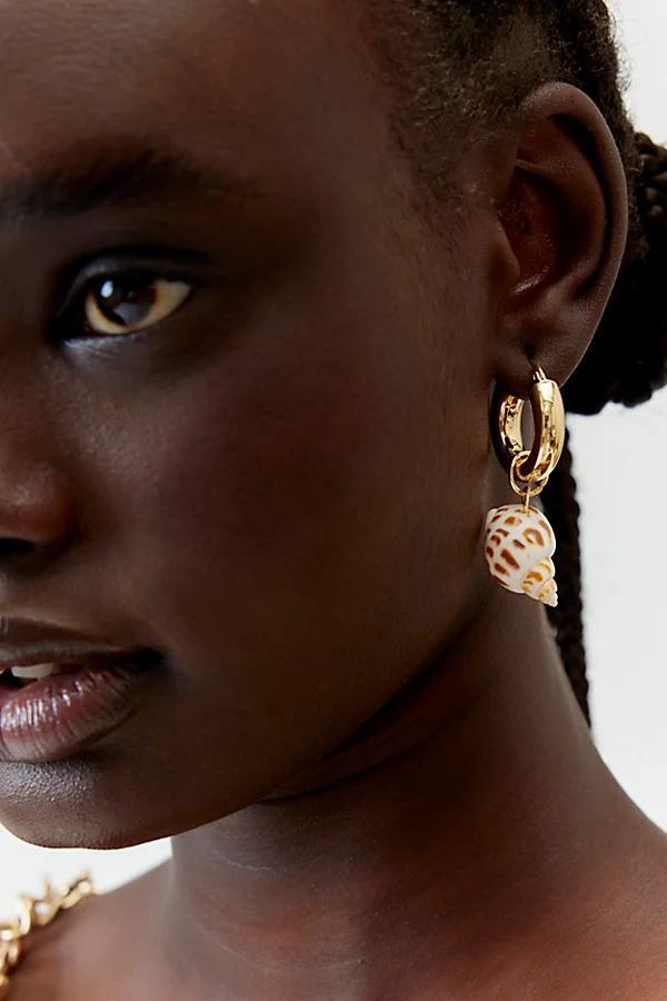 Shell Hoop Earring Womens at Urban Outfitters Product Image