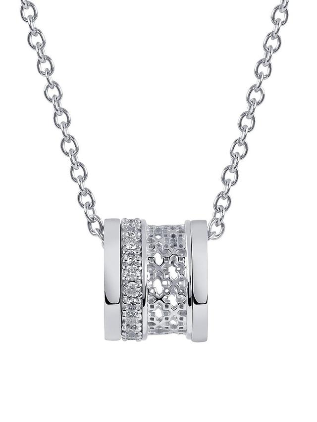 Womens Muse 18K White Gold & Diamond Ring Pendant Necklace Product Image