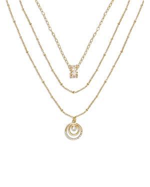 Ettika Circles of Cubic Zirconia Dainty Layered 18K Gold Plated Necklace Set Product Image