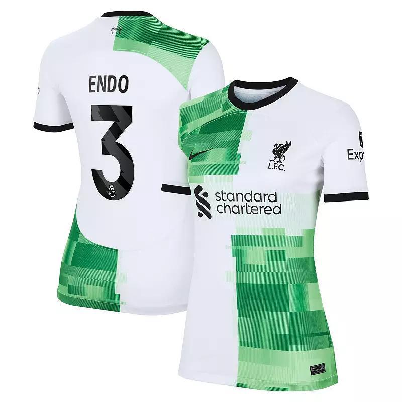 Womens Nike Wataru End White Liverpool 2023/24 Away Stadium Replica Player Jersey Product Image