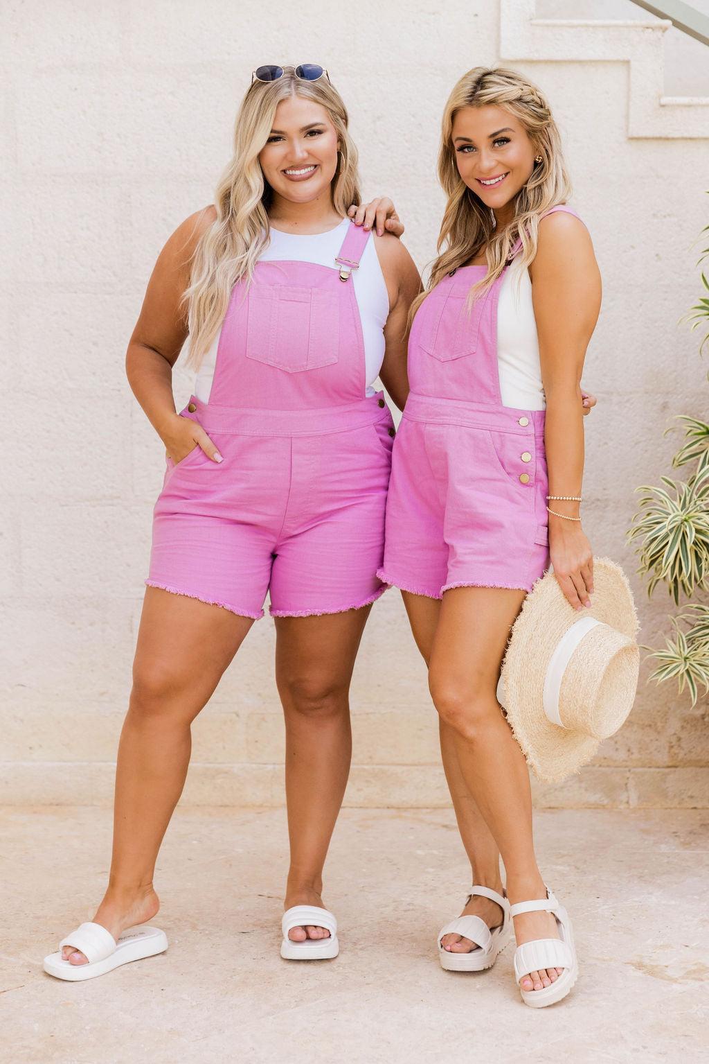 Easy Roads Magenta Short Overalls FINAL SALE Product Image