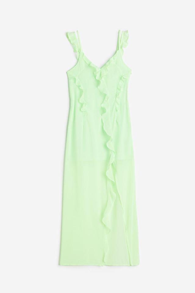 Flounce-trimmed Chiffon Dress Product Image