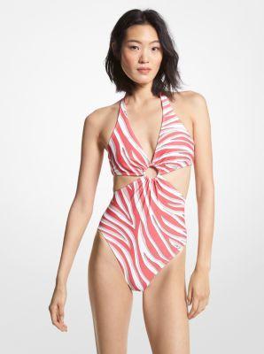 Zebra Print Cutout Swimsuit Product Image