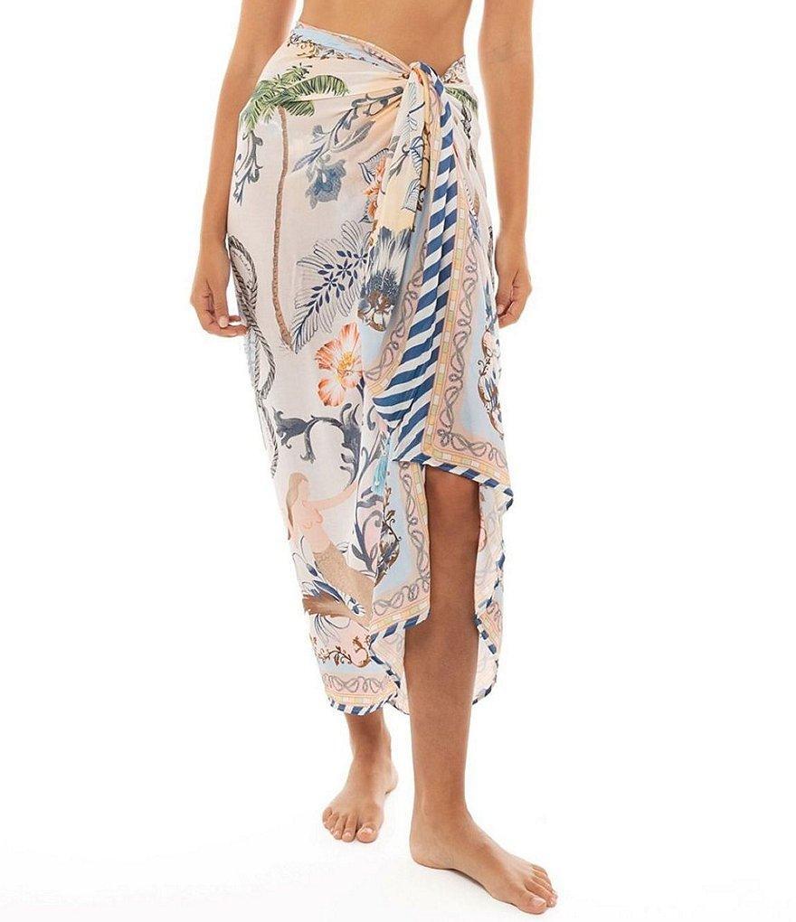 Agua Bendita Marine Kai Print Tassel Detail Sarong Swim Cover-Up Product Image