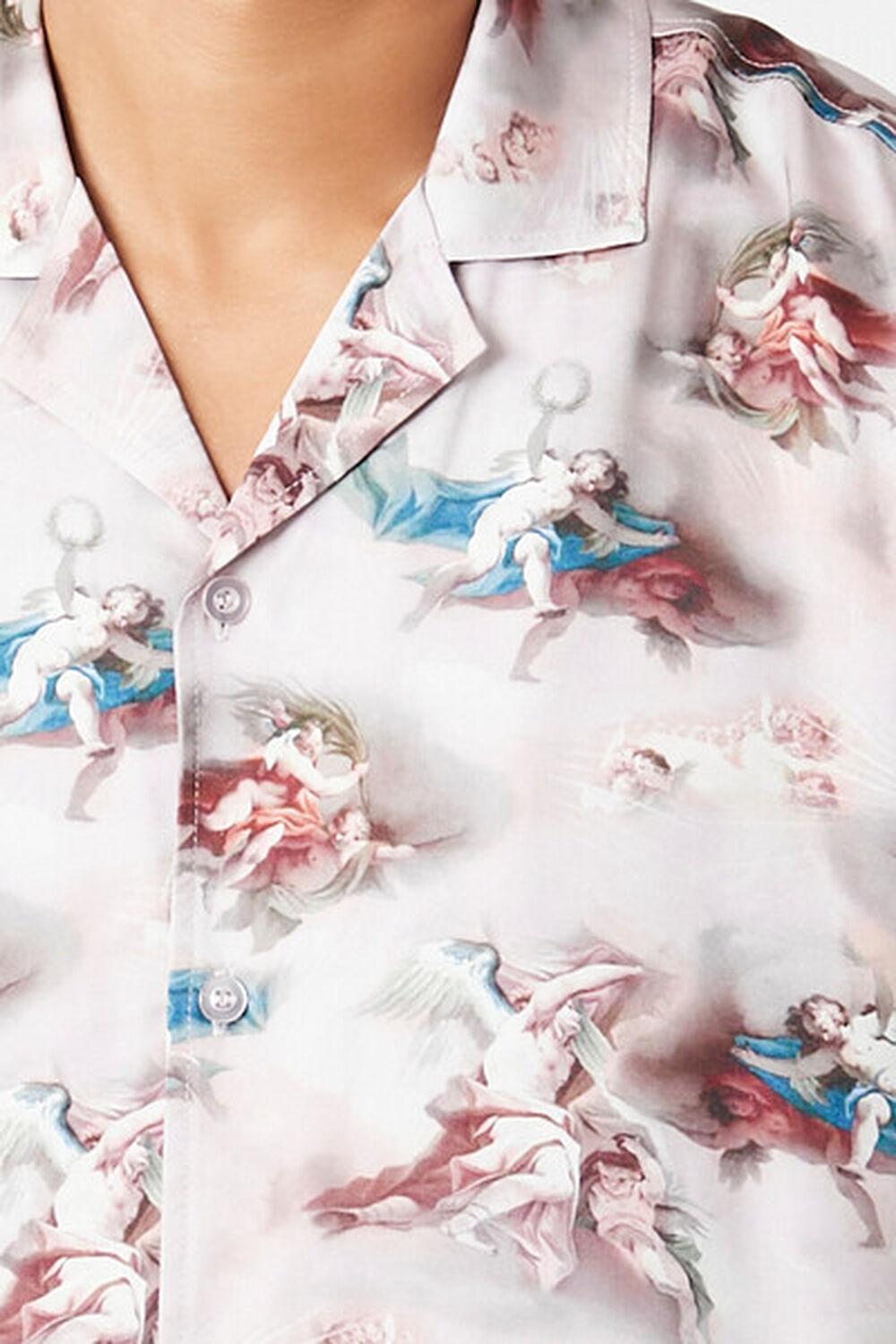 Satin Angel Print Shirt | Forever 21 Product Image