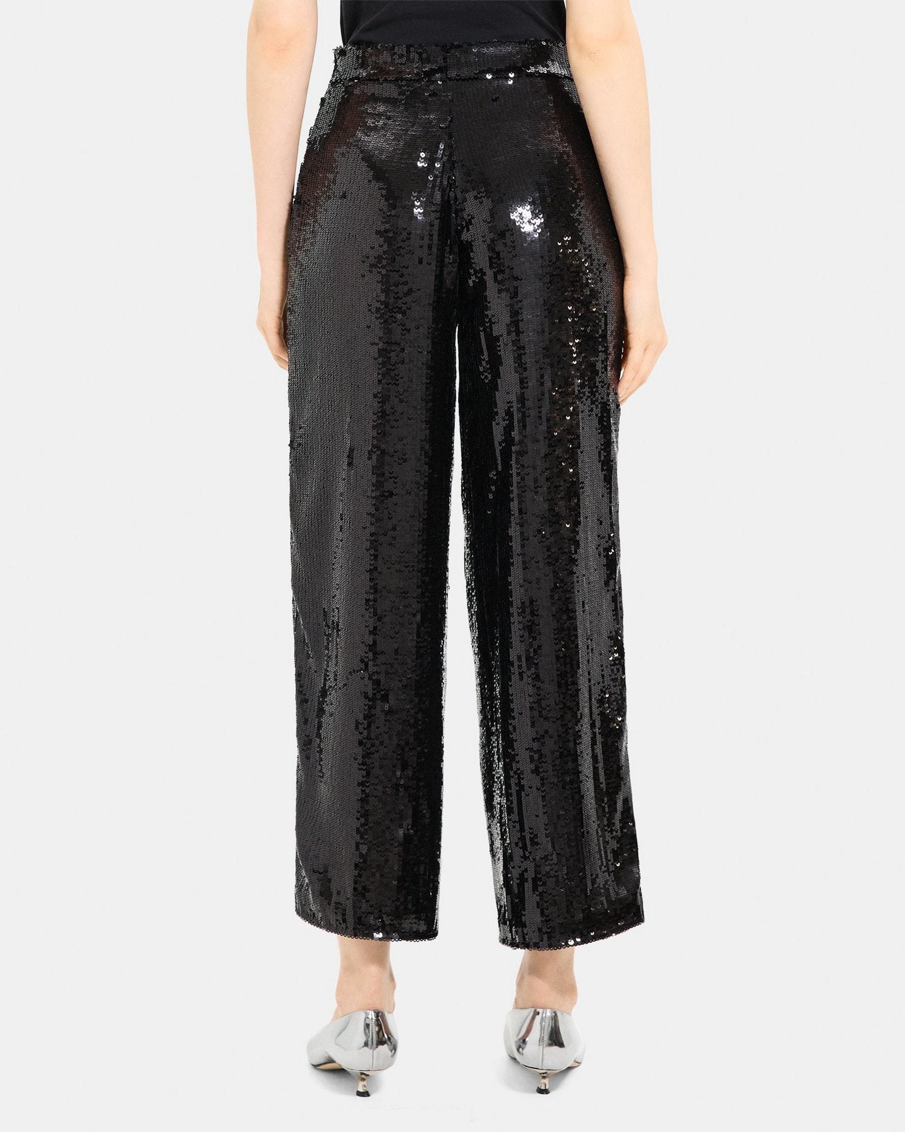 Relaxed Straight Pant in Recycled Sequins Product Image