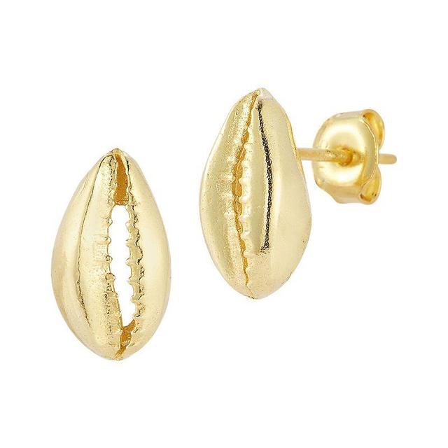 Sunkissed Sterling 14k Gold Over Silver Seashell Stud Earrings, Womens, Gold Tone Product Image