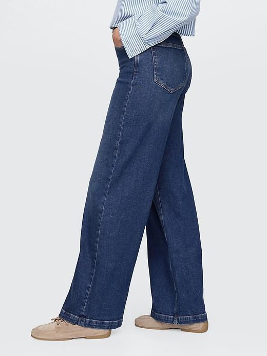 Curvy High Rise Stride Wide-Leg Jeans Product Image