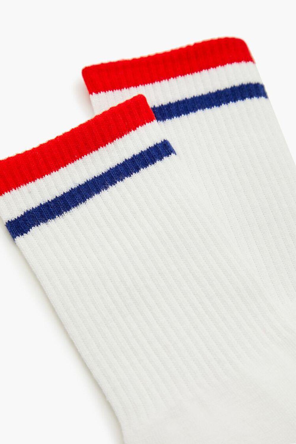 Varsity-Striped Crew Socks | Forever 21 Product Image