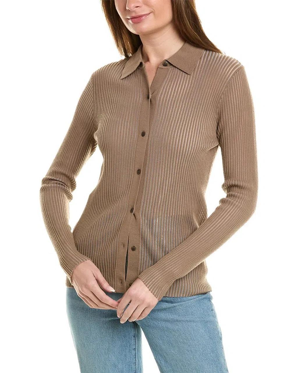 Dorit Button-down Wool-blend Sweater In Brown Product Image